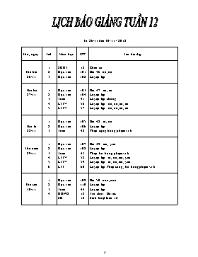 Giáo án Tổng hợp Lớp 1 - Tuần 12 - Năm học 2018-2019 (Bản 2 cột)