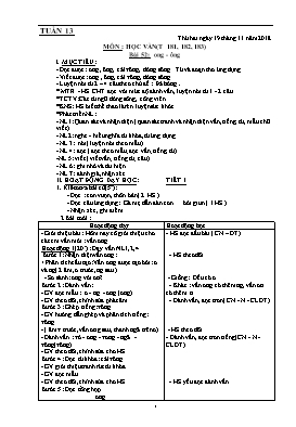 Giáo án Tổng hợp Lớp 1 - Tuần 13 - Năm học 2018-2019