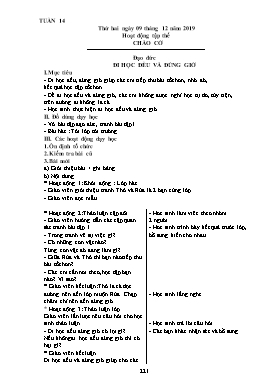Giáo án Tổng hợp Lớp 1 - Tuần 14 - Năm học 2019-2020