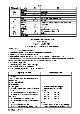 Giáo án Tổng hợp Lớp 1 - Tuần 15 đến 16 - Năm học 2018-2019 - Nguyễn Thị Vi