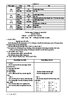 Giáo án Tổng hợp Lớp 1 - Tuần 17 đến 18 - Năm học 2018-2019 - Nguyễn Thị Vi