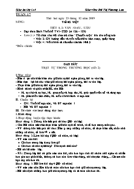 Giáo án Tổng hợp Lớp 1 - Tuần 17 - Năm học 2019-2020 - Bùi Thị Phương Lan