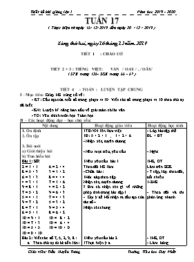 Giáo án Tổng hợp Lớp 1 - Tuần 17 - Năm học 2019-2020 - Trần Huyền Trang