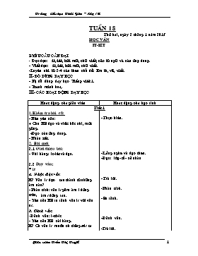 Giáo án Tổng hợp Lớp 1 - Tuần 18 - Năm học 2012-2013 - Trần Thị Tuyết