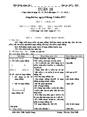 Giáo án Tổng hợp Lớp 1 - Tuần 18 - Năm học 2019-2020 - Trần Huyền Trang