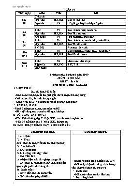 Giáo án Tổng hợp Lớp 1 - Tuần 19 đến 20 - Năm học 2018-2019 - Nguyễn Thị Vi