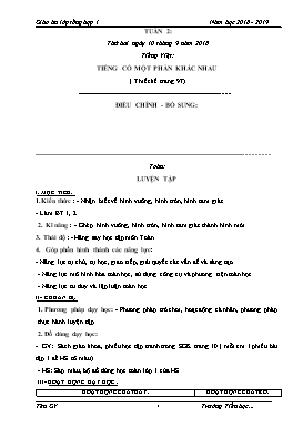 Giáo án Tổng hợp Lớp 1 - Tuần 2 - Năm học 2018-2019