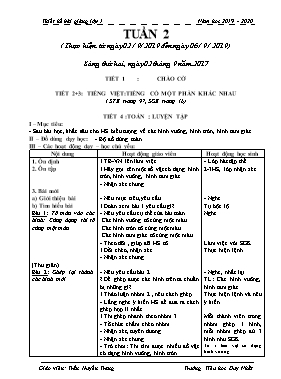 Giáo án Tổng hợp Lớp 1 - Tuần 2 - Năm học 2019-2020 - Trần Huyền Trang