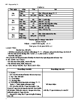 Giáo án Tổng hợp Lớp 1 - Tuần 21 - Năm học 2018-2019 - Nguyễn Thị Vi