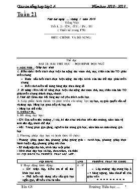 Giáo án Tổng hợp Lớp 1 - Tuần 21 - Năm học 2018-2019