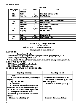 Giáo án Tổng hợp Lớp 1 - Tuần 22 - Năm học 2018-2019 - Nguyễn Thị Vi