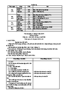 Giáo án Tổng hợp Lớp 1 - Tuần 26 đến 27 - Năm học 2018-2019 - Nguyễn Thị Vi