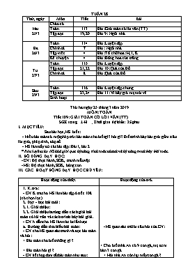 Giáo án Tổng hợp Lớp 1 - Tuần 28 đến 30 - Năm học 2018-2019 - Nguyễn Thị Vi