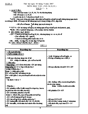 Giáo án Tổng hợp Lớp 1 - Tuần 3 - Năm học 2017-2018