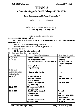 Giáo án Tổng hợp Lớp 1 - Tuần 3 - Năm học 2019-2020 - Trần Huyền Trang