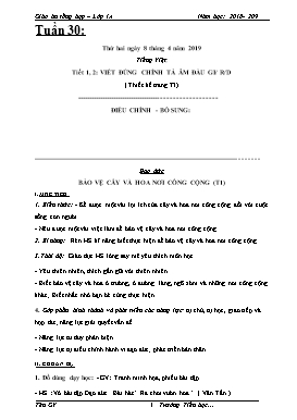 Giáo án Tổng hợp Lớp 1 - Tuần 30 - Năm học 2018-2019