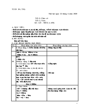 Giáo án Tổng hợp Lớp 1 - Tuần 30 - Năm học 2019-2020