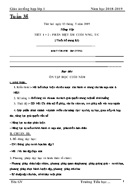 Giáo án Tổng hợp Lớp 1 - Tuần 35 - Năm học 2018-2019