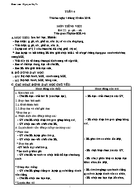 Giáo án Tổng hợp Lớp 1 - Tuần 6 đến 7 - Năm học 2018-2019 - Nguyễn Thị Vi