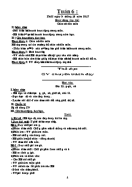 Giáo án Tổng hợp Lớp 1 - Tuần 6 - Năm học 2017-2018