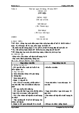 Giáo án Tổng hợp Lớp 1 - Tuần 6 - Năm học 2019-2020 - Ngọ Thị Bình