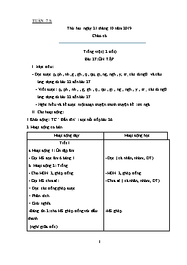 Giáo án Tổng hợp Lớp 1 - Tuần 7 - Năm học 2019-2020 (Bản 2 cột)