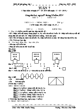 Giáo án Tổng hợp Lớp 1 - Tuần 7 - Năm học 2019-2020 - Trần Huyền Trang
