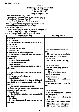 Giáo án Tổng hợp Lớp 1 - Tuần 8 đến 10 - Năm học 2018-2019 - Nguyễn Thị Vi