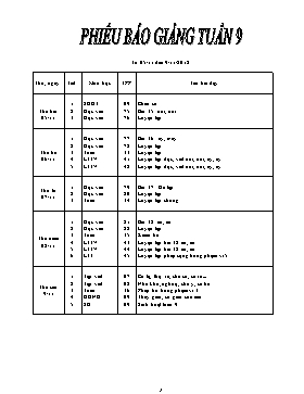 Giáo án Tổng hợp Lớp 1 - Tuần 9 - Năm học 2018-2019