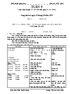 Giáo án Tổng hợp Lớp 1 - Tuần 9 - Năm học 2019-2020 - Trần Huyền Trang