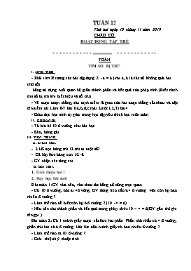 Giáo án Tổng hợp Lớp 2 - Tuần 12 - Năm học 2019-2020 (Bản mới)