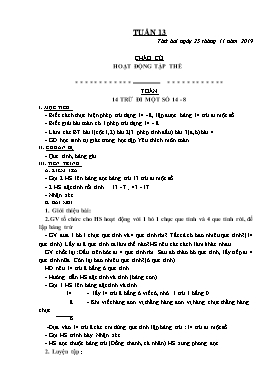 Giáo án Tổng hợp Lớp 2 - Tuần 13 - Năm học 2019-2020 (Bản mới)