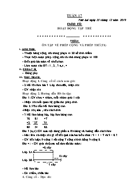 Giáo án Tổng hợp Lớp 2 - Tuần 17 - Năm học 2019-2020 (Bản mới)