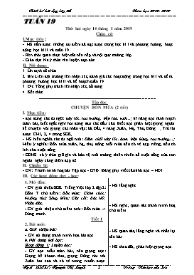Giáo án Tổng hợp Lớp 2 - Tuần 19 - Năm học 2018-2019 - Nguyễn Thị Luyến