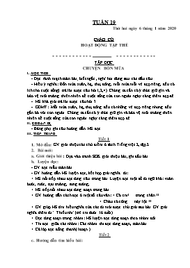 Giáo án Tổng hợp Lớp 2 - Tuần 19 - Năm học 2019-2020 (Bản mới)