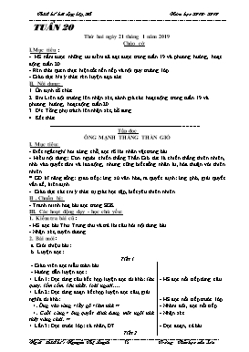 Giáo án Tổng hợp Lớp 2 - Tuần 20 - Năm học 2018-2019 - Nguyễn Thị Luyến