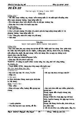 Giáo án Tổng hợp Lớp 2 - Tuần 22 - Năm học 2018-2019 - Nguyễn Thị Luyến