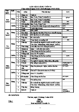 Giáo án Tổng hợp Lớp 2 - Tuần 24 - Năm học 2019-2020 (Bản 3 cột)