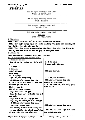 Giáo án Tổng hợp Lớp 2 - Tuần 33 - Năm học 2018-2019 - Nguyễn Thị Luyến