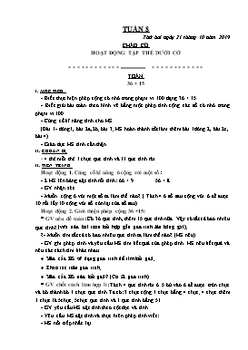 Giáo án Tổng hợp Lớp 2 - Tuần 8 - Năm học 2019-2020