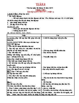 Giáo án Tổng hợp Lớp 2 - Tuần 9 - Năm học 2019-2020 (Bản 2 cột)