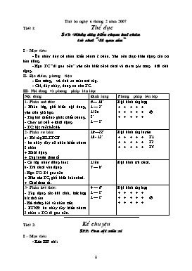 Giáo án Tổng hợp Lớp 4 - Tuần 22, Thứ 3 (Bản 2 cột)