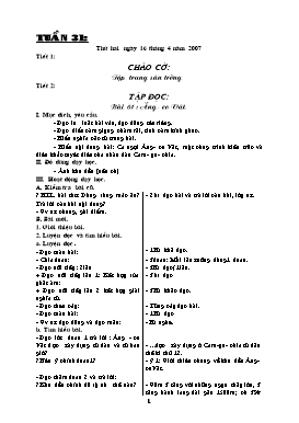 Giáo án Tổng hợp Lớp 4 - Tuần 31 (Bản 2 cột)