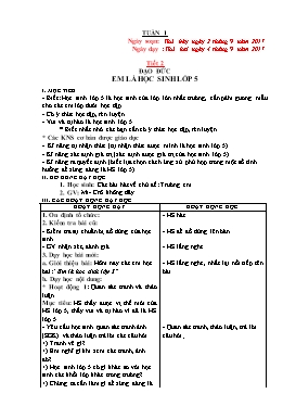 Giáo án Tổng hợp Lớp 5 - Tuần 1 - Năm học 2017-2018