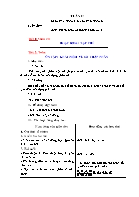 Giáo án Tổng hợp Lớp 5 - Tuần 1 - Năm học 2018-2019