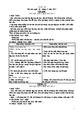 Giáo án Tổng hợp Lớp 5 - Tuần 10 - Năm học 2017-2018 (Bản 2 cột)