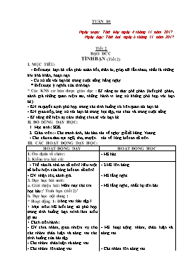 Giáo án Tổng hợp Lớp 5 - Tuần 10 - Năm học 2017-2018