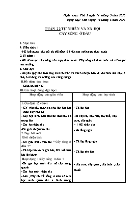 Giáo án Tự nhiên và xã hội - Bài: Cây số ở đâu - Năm học 2019-2020