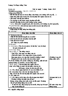 Giáo án Tự nhiên xã hội Lớp 1 - Tuần 25 - Năm học 2017-2018 - Nguyễn Hồng Hạnh