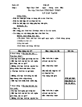 Giáo án Âm nhạc cấp Tiểu học - Tuần 10 - Năm học 2011-2012 - Võ Thị Loan (Bản 2 cột)